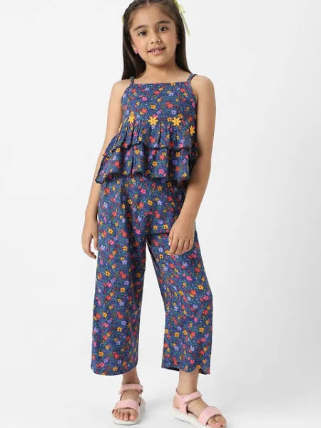 Nautinati Girls Combo Set of Tiered Top and Bottoms