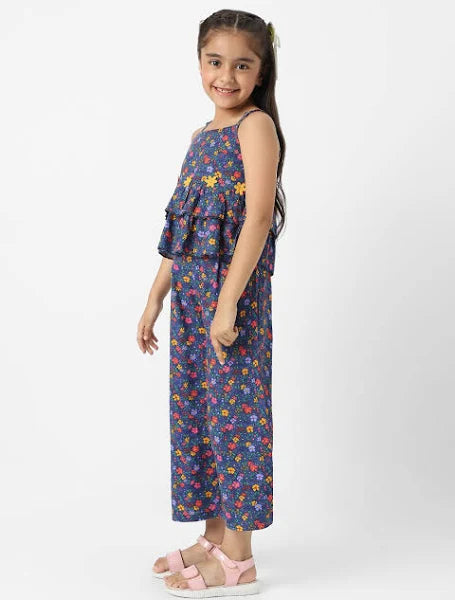 Nautinati Girls Combo Set of Tiered Top and Bottoms