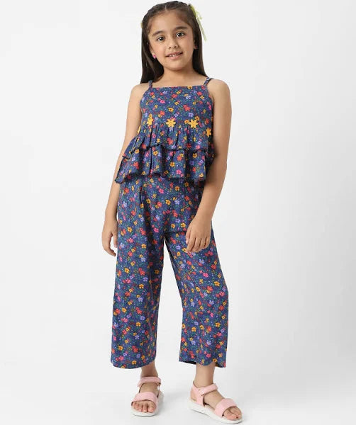 Nautinati Girls Combo Set of Tiered Top and Bottoms