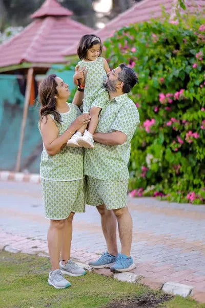 Vacation Ready Green Floral Printed Family Outfit
